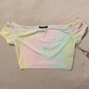Tie Dye Velvet Crop Top Size Small